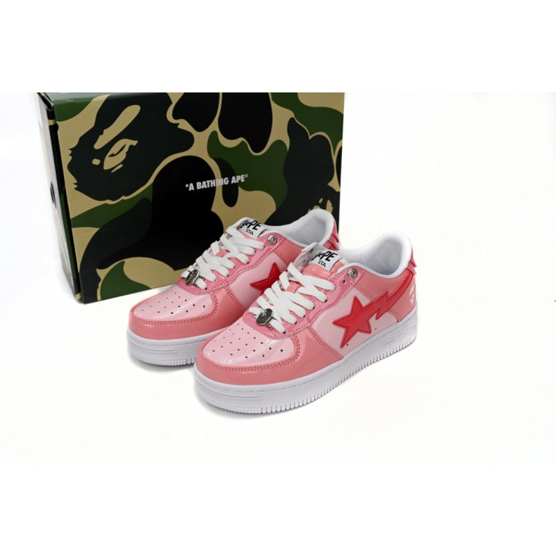 BapeSta Low Pink Paint Leather