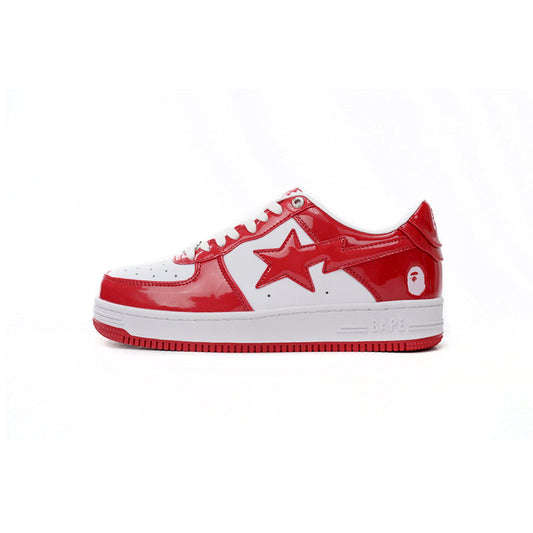 BapeSta Low Red And White Mirror Surface