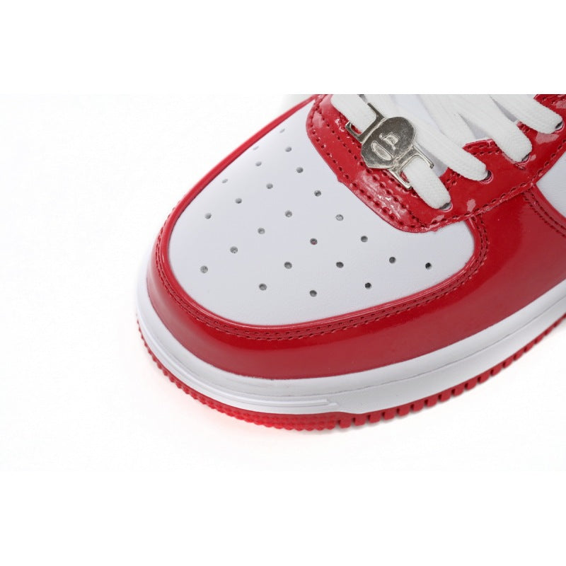 BapeSta Low Red And White Mirror Surface